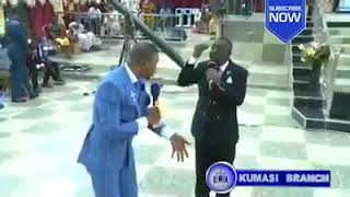 Angel Obinim rolls on the floor after church member won 300k cedis lottery cash