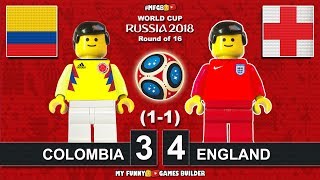 Colombia vs England 3-4 (1-1) World Cup 2018 Round of 16 (03/07) All Goals Highlights Lego Football
