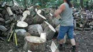 Splitting Firewood with an Axe - 1 of 4