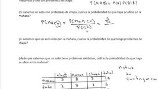 Matriz de contingencia - probabilidad condicional