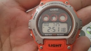 Casio illuminator W-214H - How to Change Military to 12h Time