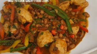 Chicken Chili Beans Recipe - Black Eye Peas Mexican Tex