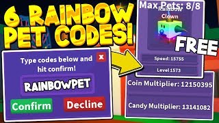 ALL 6 SECRET RAINBOW PET CODES IN CANDY COLLECTING SIMULATOR! *12 MILLION MULTIPLIER*Roblox