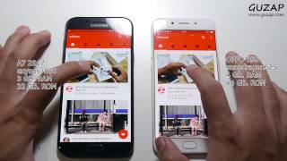 Speedtest : Galaxy A7 2017 VS OPPO R9s | exynos7880 vs snapdragon625