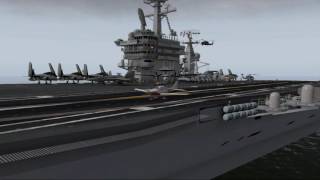 X-Plane-10 Кривая посадка на авианосец