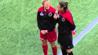 Nadine Angerer, Rachel Van Hollebeke say 'thank you'
