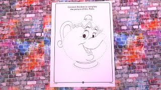 Coloriage Paillettes La belle et la bete Mme Samovar