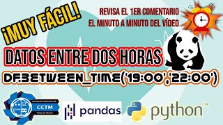 ???? +⚕️¿Cómo seleccionar datos entre dos horas ⏰? | Pandas|between_time | Python