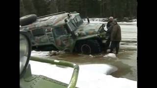ВЕЗДЕХОД ШЕСТИКОЛЕСНЫЙ начало паводка, зимняя рыбалка
