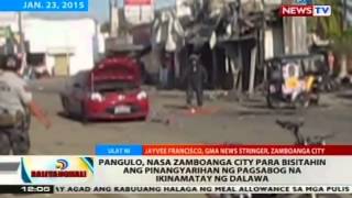 BT: PNoy, nasa Zamboanga city para bisitahin ang pinangyarihan ng pagsabog na ikinamatay ng 2
