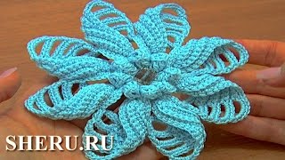 How To Crochet Folded Petal Flower  Урок 57 Часть 2 из 2 Вяжем крючком