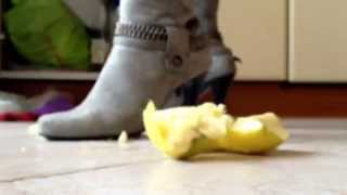 Apple crush in high heel boots