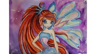 Уроки рисования. Как нарисовать девушку с Winx club мультфильм КЛУБ ВИНКС | Art School