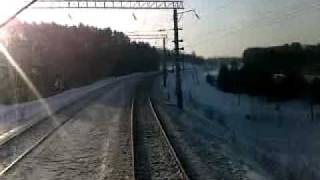 Вид из кабины электровоза ВЛ 80с.Зима 2012г.