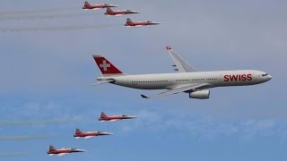 AIR14 | A330-300 Swiss + F-5E Patrouille Suisse ! Payerne - Youtube