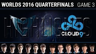 Samsung Galaxy vs Cloud 9 Highlights Game 3, S6 Worlds 2016 Quarter final Highlights, SSG vs C9 G3
