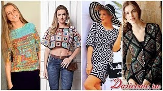 Кофточка Бабушкин Квадрат Крючком - 2019 / Blouse Babushkin Square Crochet