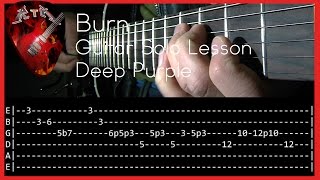 Burn Guitar Solo Lesson - Deep Purple (with tabs)