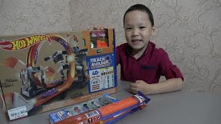 Распаковка Хотвилс Трек билдер Hotwheels TRACK BUILDER Construcnion crash kit