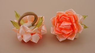 Резиночки для девочек. Своими руками. Как сделать. Мастер-Класс.Атласные ленты.