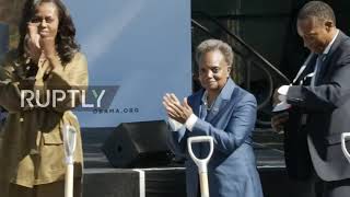 USA: The Obamas host groundbreaking ceremony for Presidential centre in Chicago