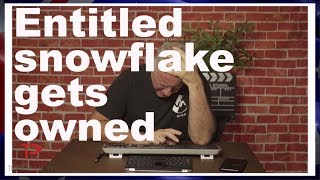 Entitled millennial snowflake gets owned by hotel owner