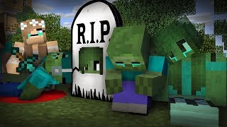 Monster School : RIP Zombie Mark | Zombie Sad Life 12 - Minecraft Animation
