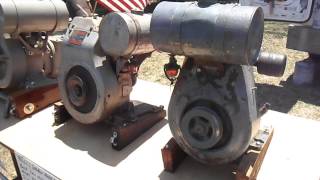 5 vintage aircooled inboard boat motors air cooled marine engines running @ winamac show 2012.