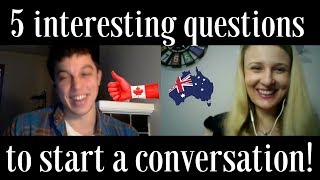 5 interesting questions to start a conversation (English Listening Practice with subtitles)