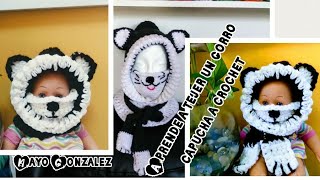 CAPUCHA  DE OSITO/GATO CON TAPABOCA TEJIDA A CROCHET (I PARTE)