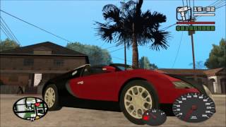 El auto mas veloz del GTA San Andreas MOD Bugatti Veyron a máxima velocidad