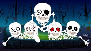 Five Little Skeletons | Nursery Rhymes For Kids, Children And Babies
