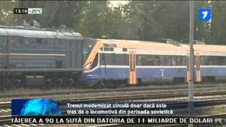 Tren modern cu locomotiva sovietica