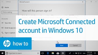 How To Create a Microsoft Connected Account For Windows 10 | HP Computers | HP