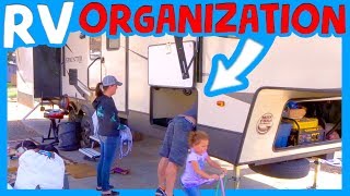 ? FULL TIME RV ORGANIZATION IDEAS ?RV Living with Kids California ? RV Under Pass Tour