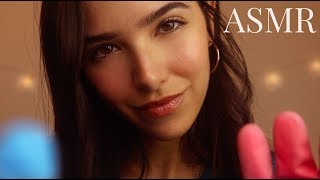 ASMR Tapping on YOU! (Nails, Sponges, Gloves, Tools, Closeup Whispering)