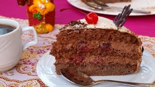Вишнёвый торт с двумя видами крема