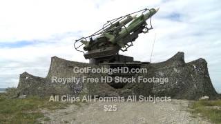 HD Stock Footage: Mobile Rocket Launcher Acquires Target