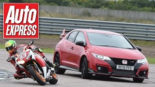 Honda Civic Type R vs CBR1000RR Fireblade SP - car vs bike track battle