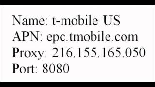 MMS/APN settings for HTC Inspire T-MOBILE