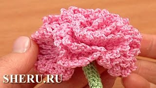 How To Make Crochet Carnation Flower  Урок 77 Гвоздика вязаная крючком