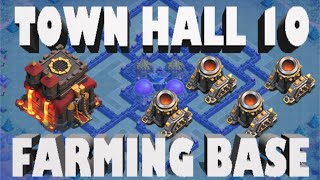 Clash of Clans- Town Hall 10 Farming Base with 4 Mortars Speedbuild!
