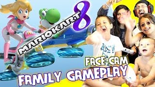 Mario Kart 8 pt.2 - Dad Son vs. Mom Daughter Family Face Cam Gameplay w/ Balloon Battle