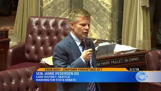 Sen. Jamie Pedersen speaks on ESSB 6037, the Uniform Parentage Act.
