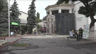 LIVE: Последствия пожара в здании Национальной филармонии Кишинева