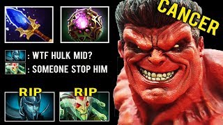 HULK MID IS BACK Crazy Max Slow Burn Spam Annoying Style Pro Trolling Pub by Cyclone 7.23 Dota 2
