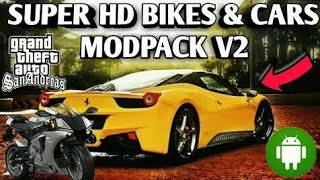How to install Super Car & bike mod pack in  GTA Sa Android