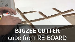 BIGZEE CUTTER cutting cube from re-board by V-cut tool / резка куба из re-board при помощи V-cut