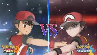 Pokemon Sun and Moon: Champion Ash Vs Red (Ash's Greninja Sweep)
