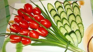 Салат тюльпан Вкусные канапе, мини бутерброды, на шпажках и красивое оформление 2015